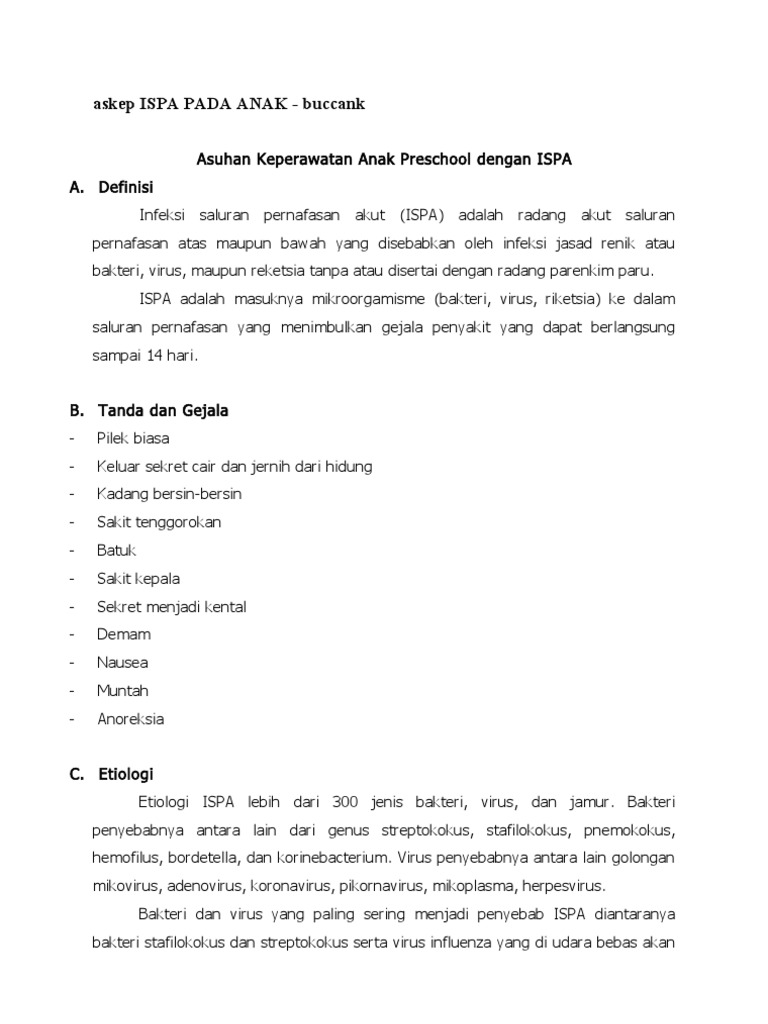Askep Ispa Pada Anak Pdf