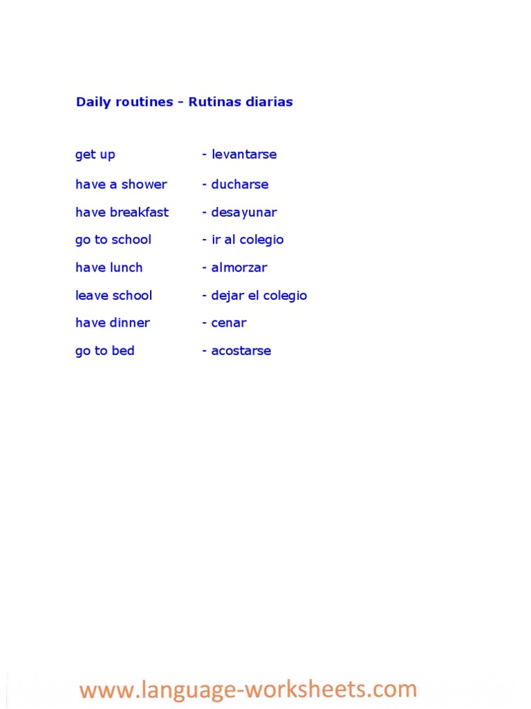 Bilingual Daily Routine Guide | PDF