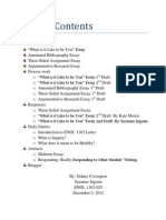 ENGL - 1102 Table of Contents