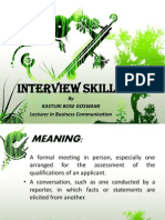 Interview Skills: by Kasturi Bose Goswami Lecturer in Business Communication