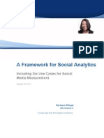 A Framework For Social Analytics: Including Six Use Cases For Social Media Measurement