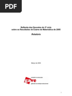 [RELATÓRIO] Reflexão dos Docentes do 3º ciclo sobre os Resultados do Exame de Matemática de 2005