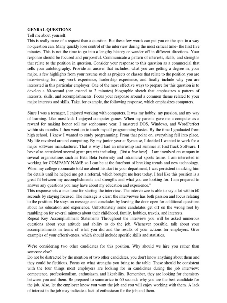 Interview 1 | PDF