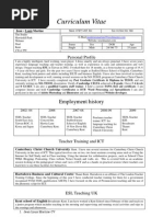 Download My 2009 Curriculum Vitae by tesolmaster SN11556985 doc pdf