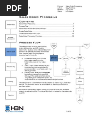 Sales Order Processing