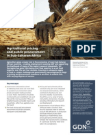 Agricultural Pricing and Public Procurement in Sub-Saharan Africa