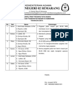 Jadwal Piket Pegawai Tata Usaha