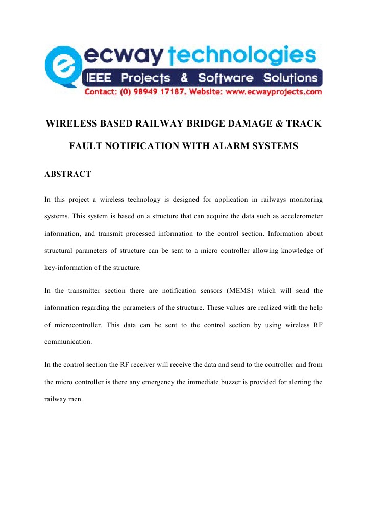 Wireless Railway Fault Alarm System | PDF