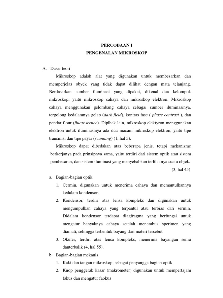 Laporan Praktikum Biologi Pengenalan Mikroskop Seputar