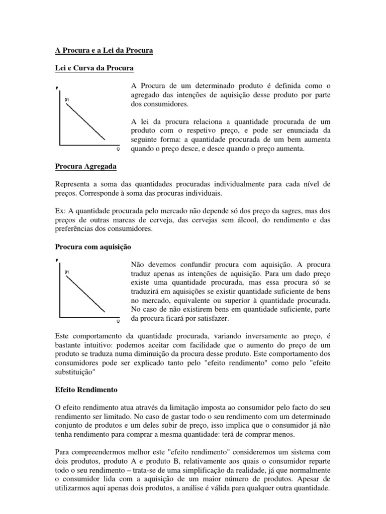 Conceitos de Procura e Seus Efeitos | PDF | Demanda | Oferta e procura