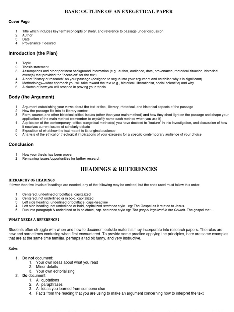 Exegetical Paper Outline Guide | PDF | Exegesis | Rhetoric