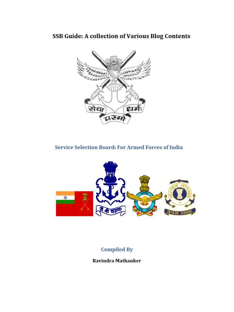 SSB :service Selection Board Guide Book For Indian Armed Forces