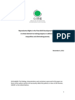 Reproductive Rights in The Post-2015 Development Framework: A Critical Element To Making Progress in Addressing Inequalities and Eliminating Poverty