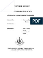 AIOU HRM Internship Report (Shaheen Paharmaceuticals)