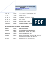 Friendship House MSU December 2012 Schedule