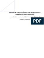 INGRESO AL EMPLEO PÚBLICO CON ANTECEDENTES PENALES POR DELITO DOLOSO.  (Un estudio sobre la inconstitucionalidad del inciso “a” del art. 7 de la Ley 471). Francisco J. Ferrer Arroyo