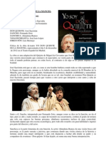Mi Crítica A La Obra de Teatro: Yo Soy Don Quijote de La Mancha