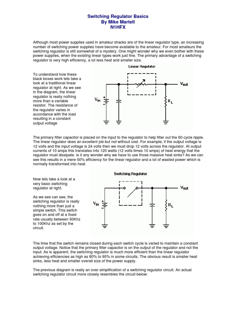 Switching Regulator Basics 1 Power Supply Electrical Network