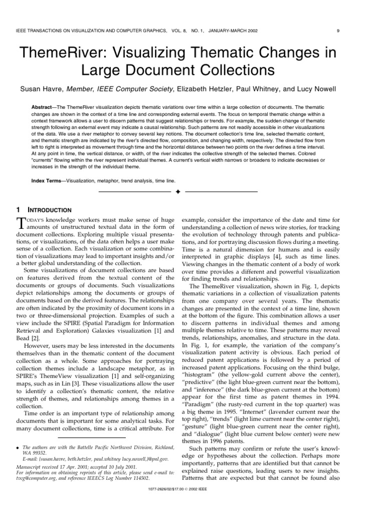 Themeriver: Visualizing Thematic Changes in Large Document Collections ...