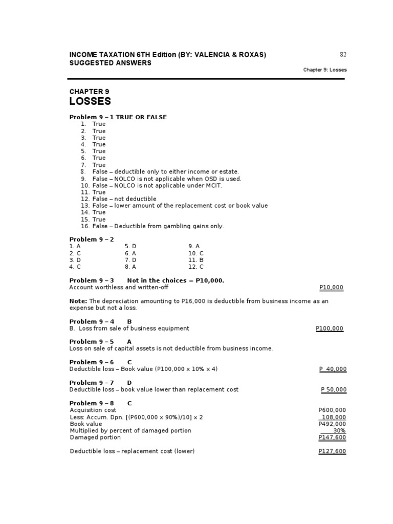 Income Taxation Valencia Roxas Solution Manual 6th Edition
