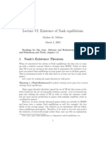 Lecture VI: Existence of Nash Equilibrium