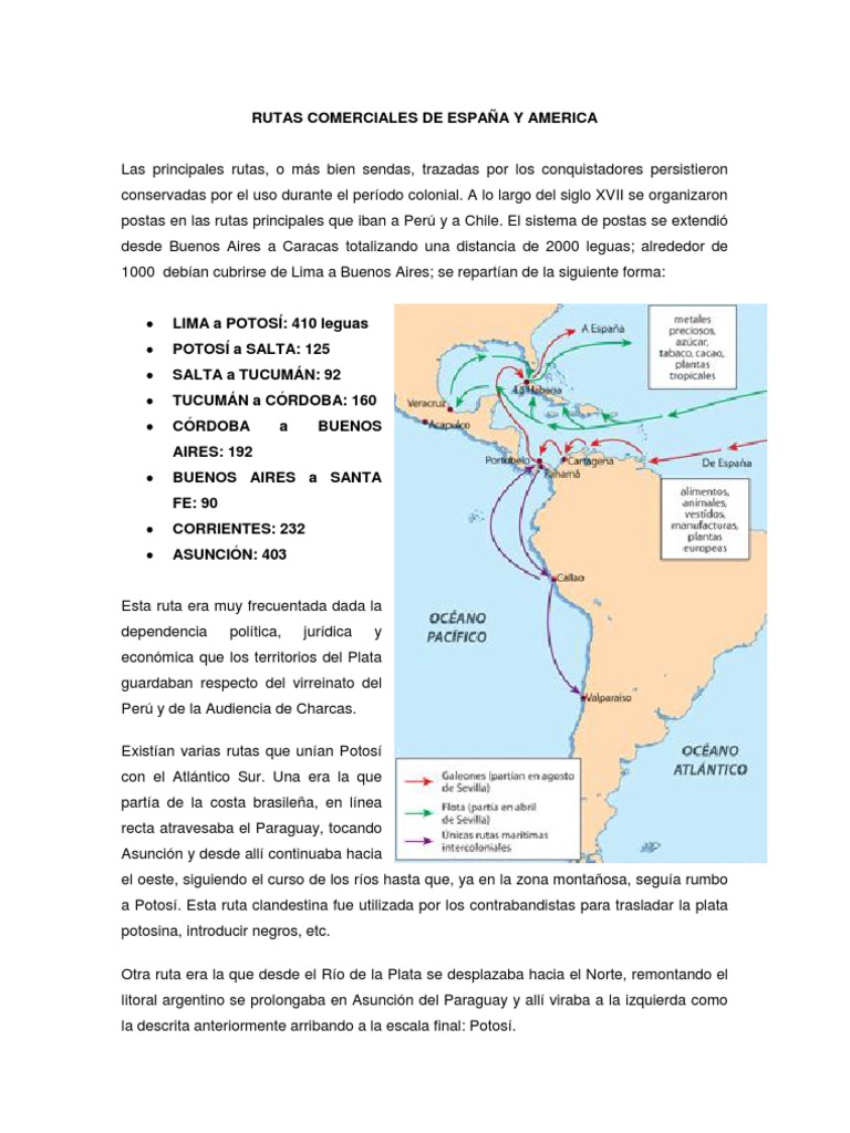 Rutas Comerciales entre España y América | PDF | Buenos Aires | Lima