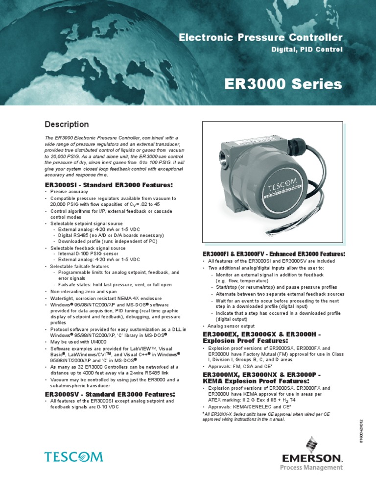 1) TESCOM Electronic Pressure Controller (ER3000MI-1) | PDF | Feedback ...
