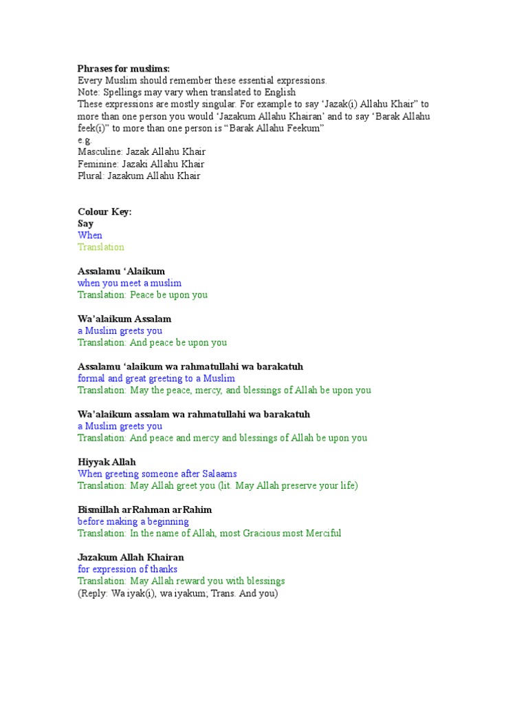 Essential Muslim Expressions and Meanings | PDF | Allah | Muhammad