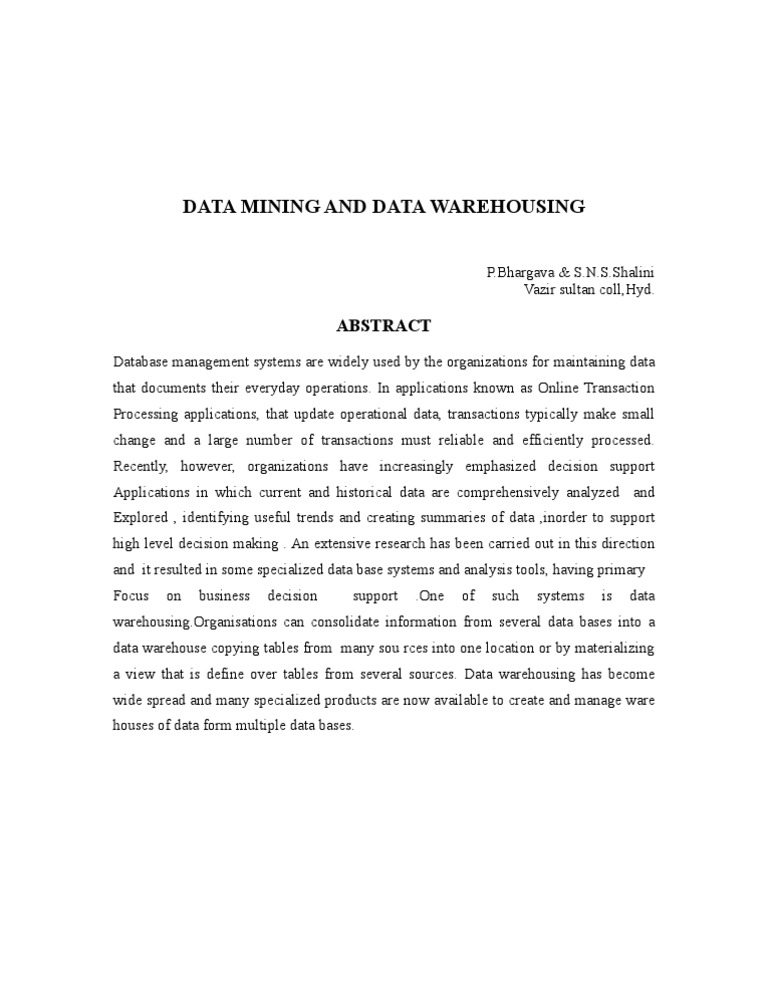 P133 - Datamining and Warehousing | PDF | Data Warehouse | Data