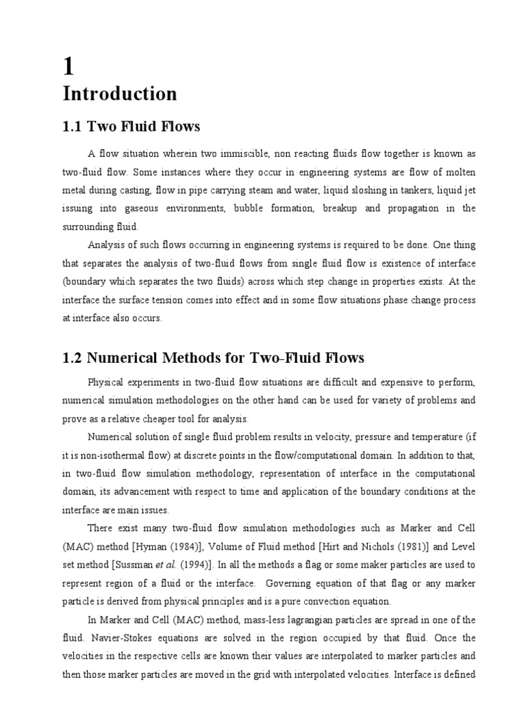 Development of Volume of Fluid (VOF) and Level Set (LS) Method Code ...