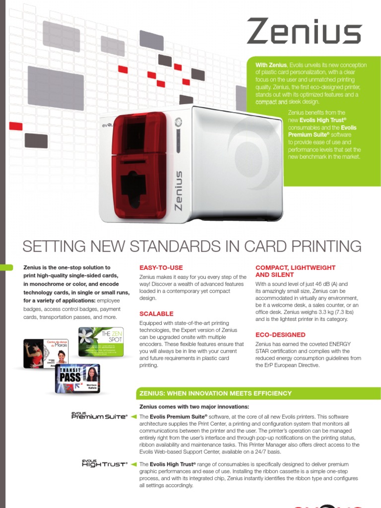 Evolis Zenius ID Card Printer | PDF