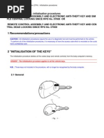 Xantia II - Body Computer (CPH) Initialisation Procedures