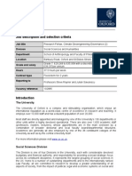 Job Description and Selection Criteria: The University