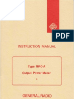 General Radio Type 1840-A Output Power Meter Instruction Manual (1840-0100-G), 11-1972.