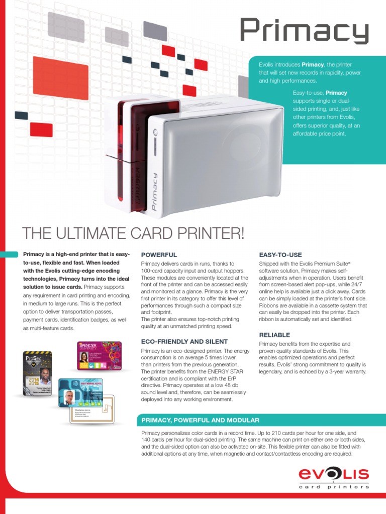 Evolis Primacy ID Card Printer PDF