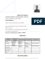 Formulario de Oferta de Trabajo CNT EP