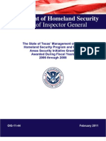 OIG Report On Homeland Security Spending by State of Texas