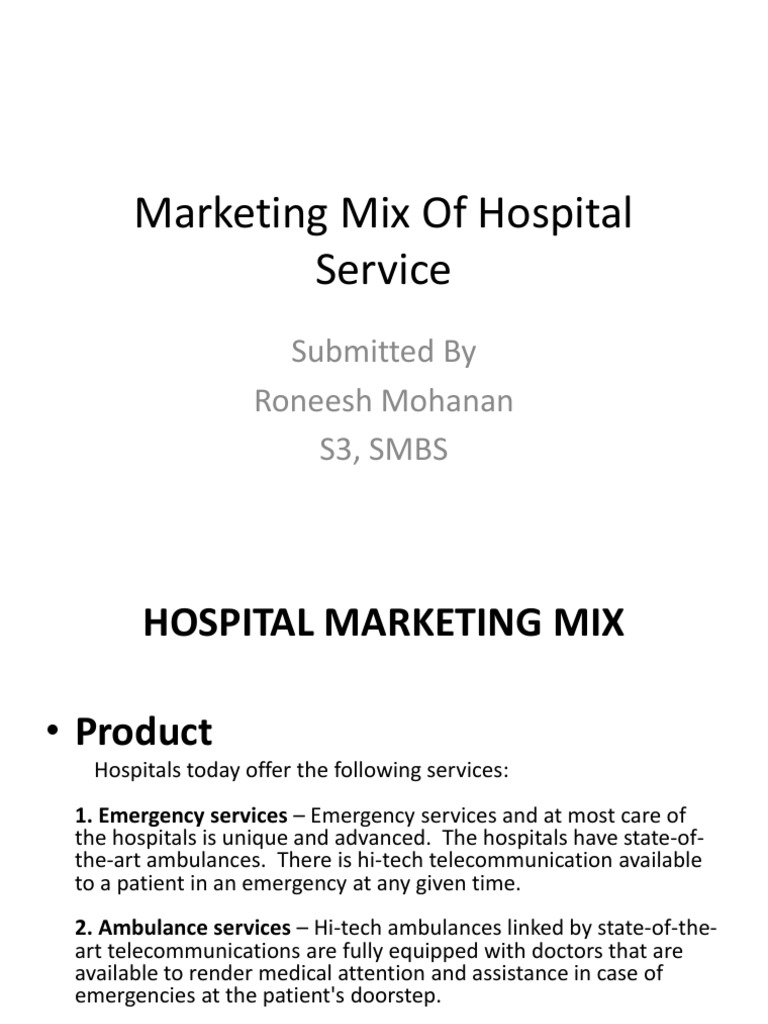 Hospital Marketing Mix Strategies | PDF | Hospital | Emergency Medical ...