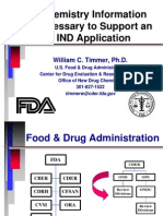 Chemistry Information Necessary To Support An IND Application