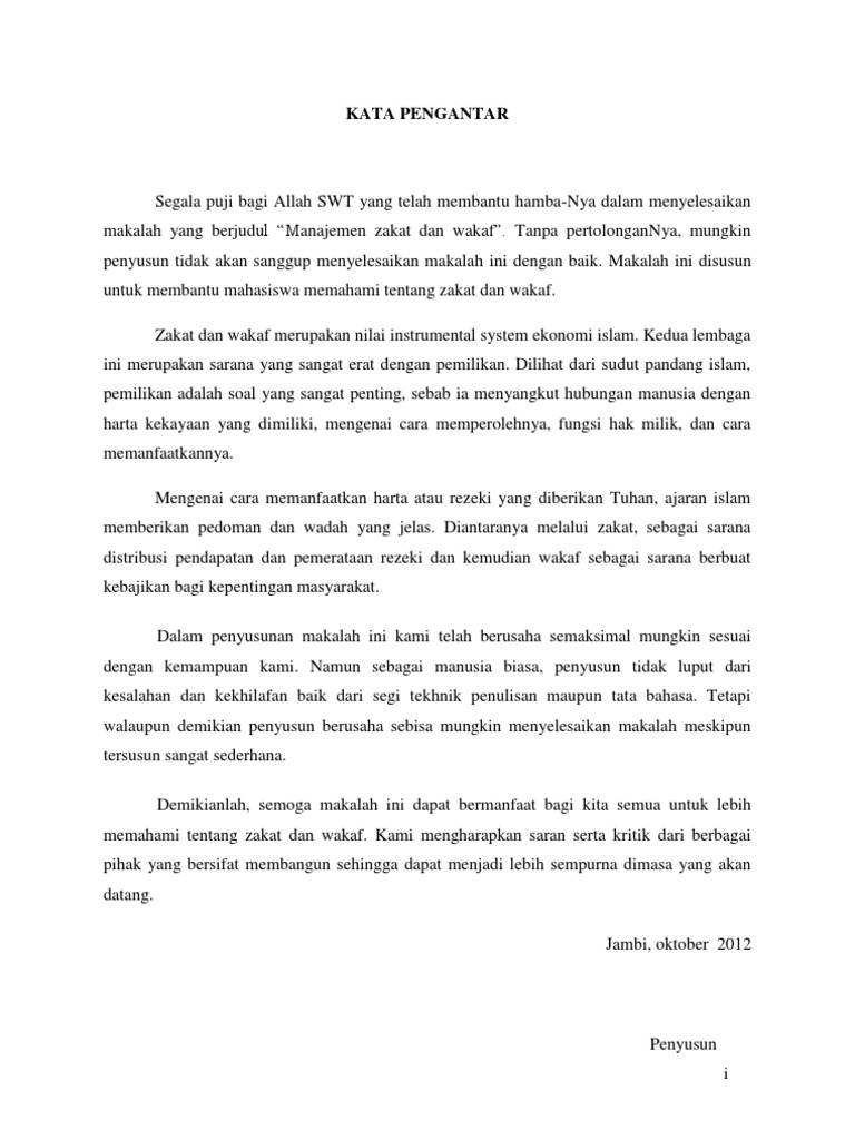 Makalah Manajemen Zakat Dan Wakaf Tugas Kampus Kampus