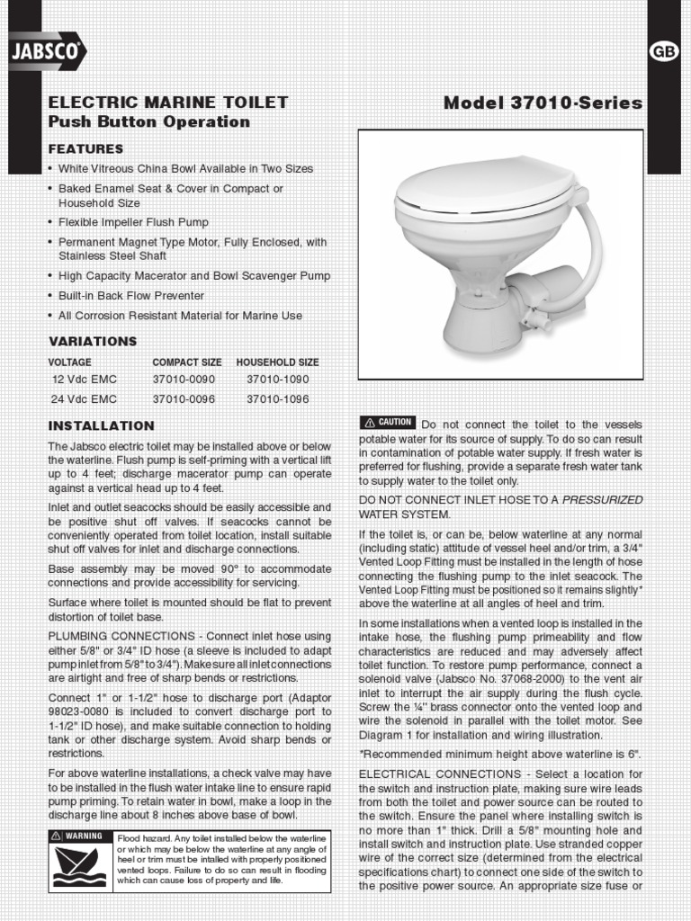 Jabsco 37010 Marine Toilet Pump Toilet Prueba gratuita de 30 días