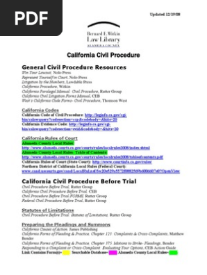 California Civil Procedure