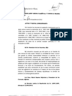 Prorroga de la Medida Cautelar en la causa Grupo Clarín dictada por la Cámara Nacional de Apelaciones en lo Civil y Comercial Federal con fecha 6 de diciembre de 2012
