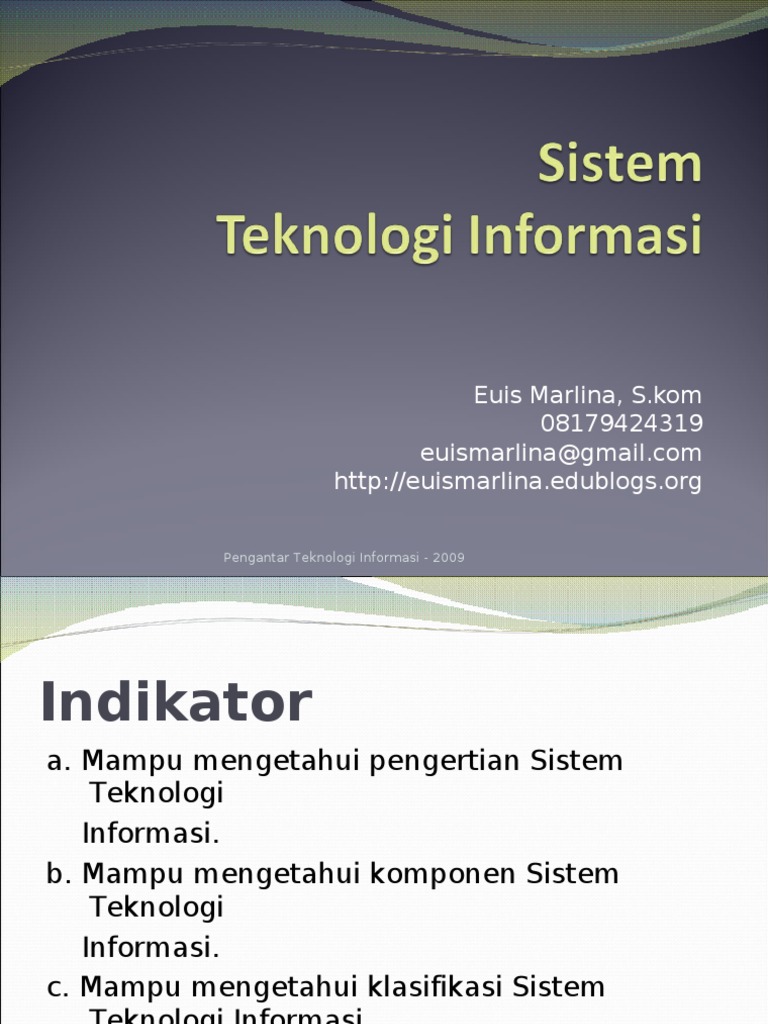 Materi 4 Sistem Teknologi Informasi - 