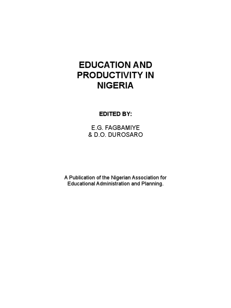Education and Productivity in Nigeria | PDF | Nigeria | Resource