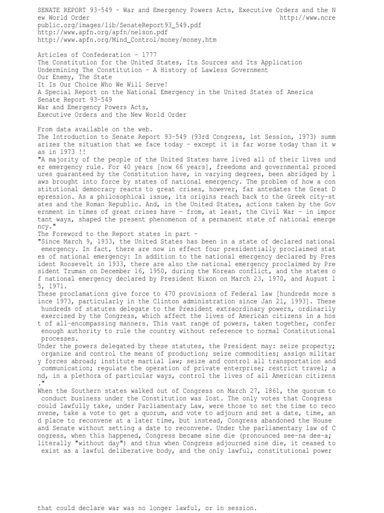 Senate Report 93-549 View: Image 1 | 2 Full Text (PDF) This Report of ...