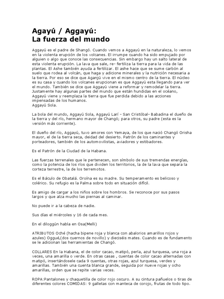 Aggayú: Orisha de la Tierra y Volcanes | PDF | Tierra | Volcán