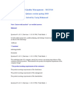 Total Quality Management - MGT510 Quizzes Cession Spring-2010 Solved by Tariq Mehmood