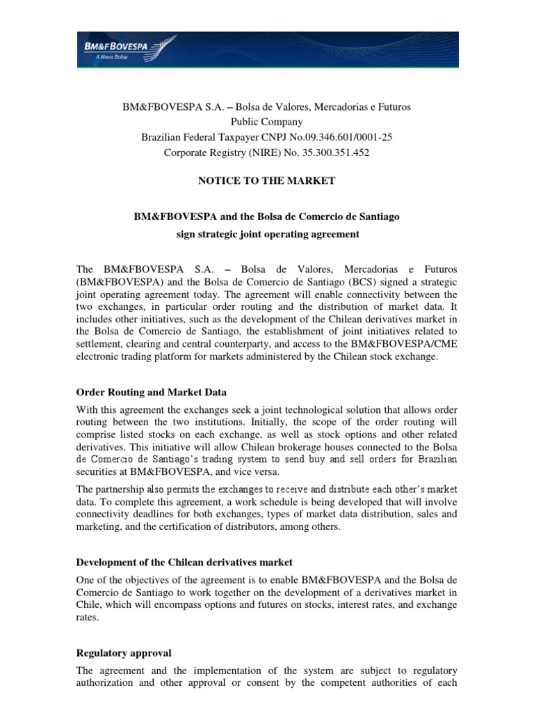Notice To The Market - BM | PDF | Futures Exchange | Stocks