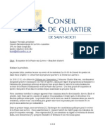 Écoquartier de la Pointe-aux-Lièvres -  Lettre du Conseil d'arrondissement au CQSR - 2010-12-13